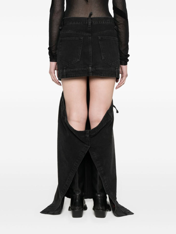 The Attico Cut-out Denim Skirt
