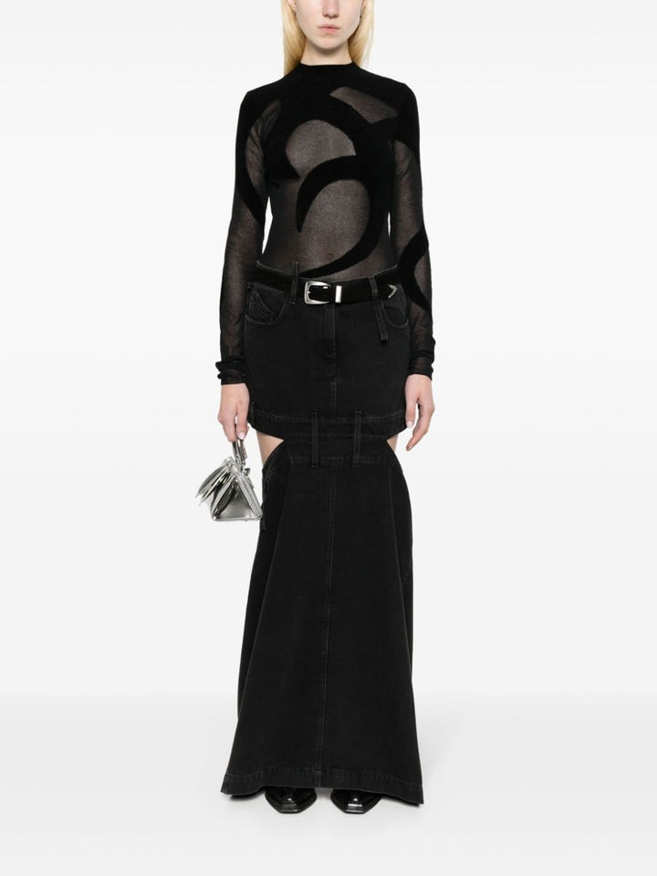 The Attico Cut-out Denim Skirt