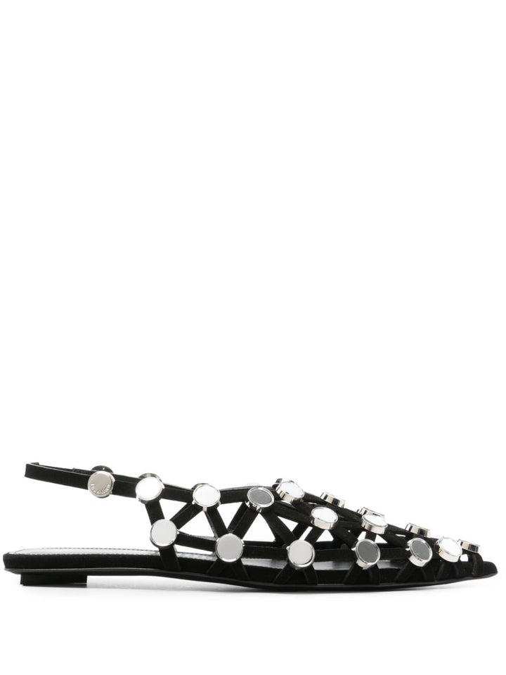 The Attico Grid rhinestone-embellished ballerinas