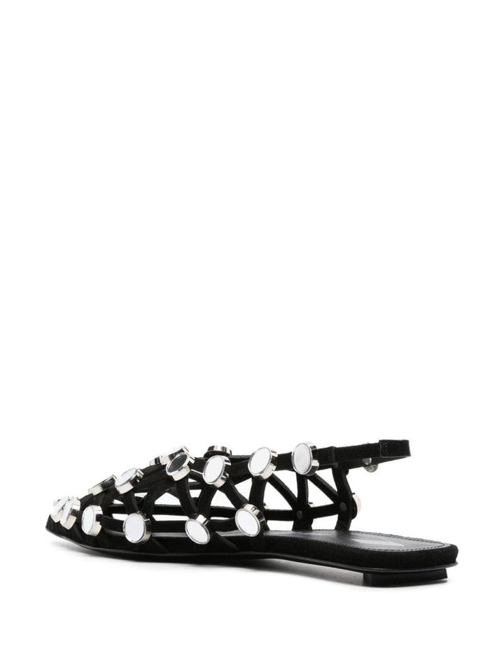 The Attico Grid rhinestone-embellished ballerinas