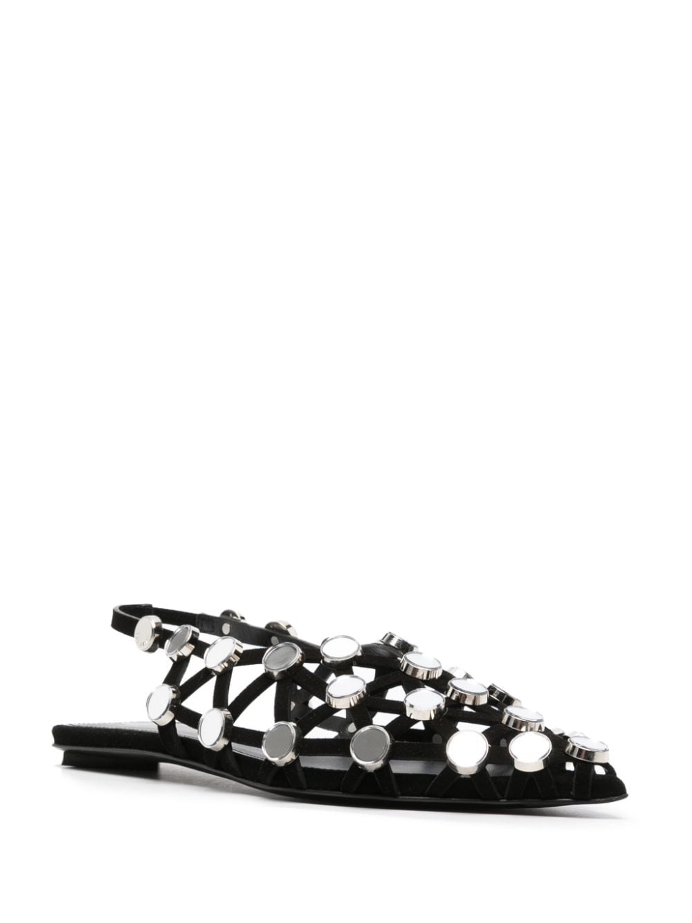 The Attico Grid rhinestone-embellished ballerinas