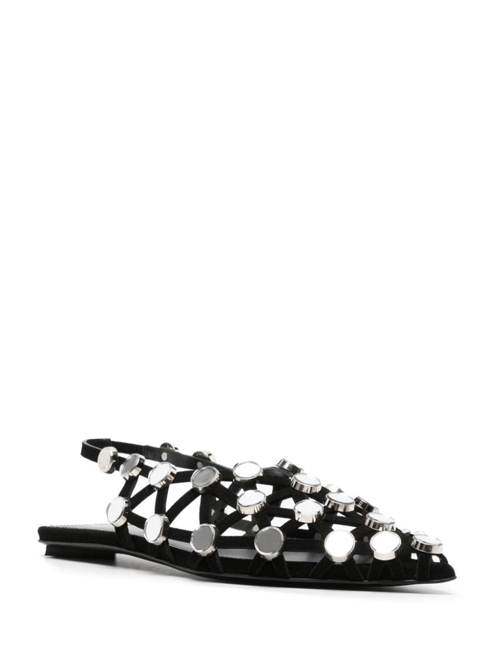 The Attico Grid rhinestone-embellished ballerinas