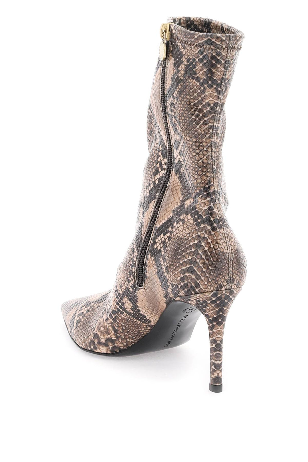Stella Mc Cartney Python Print Ankle Boots   Marrone