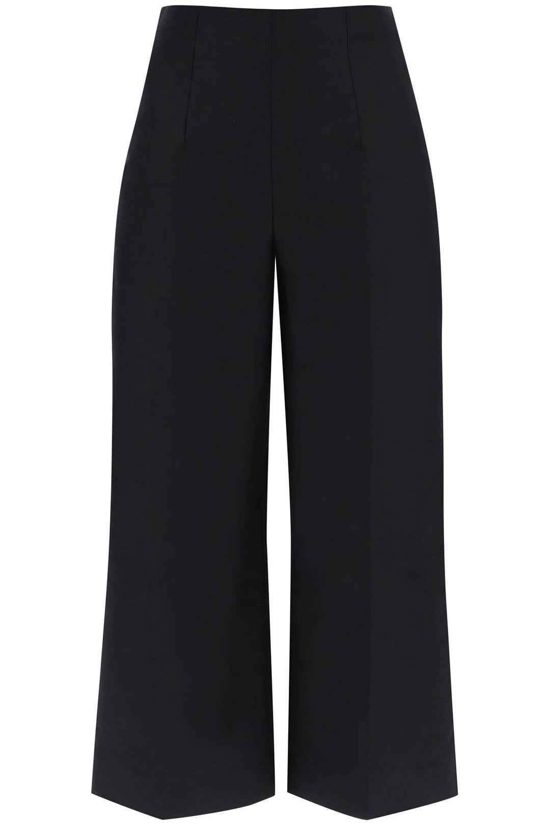 Marni Wide Legged Cropped Pants With Flared   Black