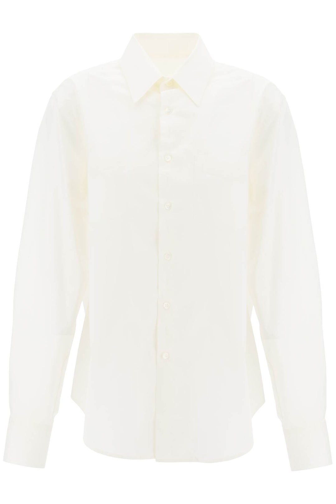 Mm6 Maison Margiela Cut Out Shirt With Open   Bianco