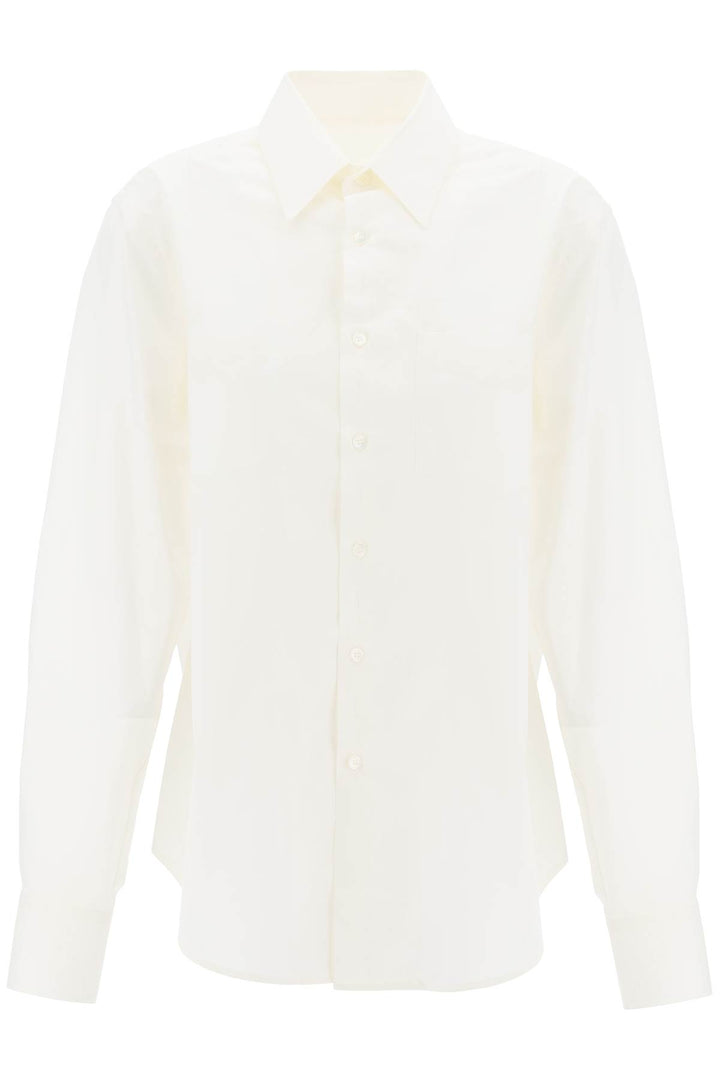 Mm6 Maison Margiela Cut Out Shirt With Open   Bianco