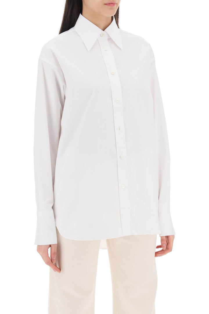 Closed Replace With Double Quoteoversized Cotton Gabardine   Bianco