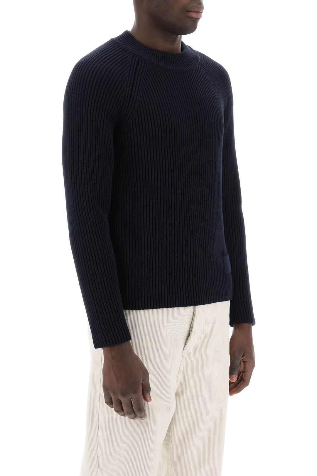 Ami Alexandre Matiussi Cotton Wool Crewneck Sweater   Blu