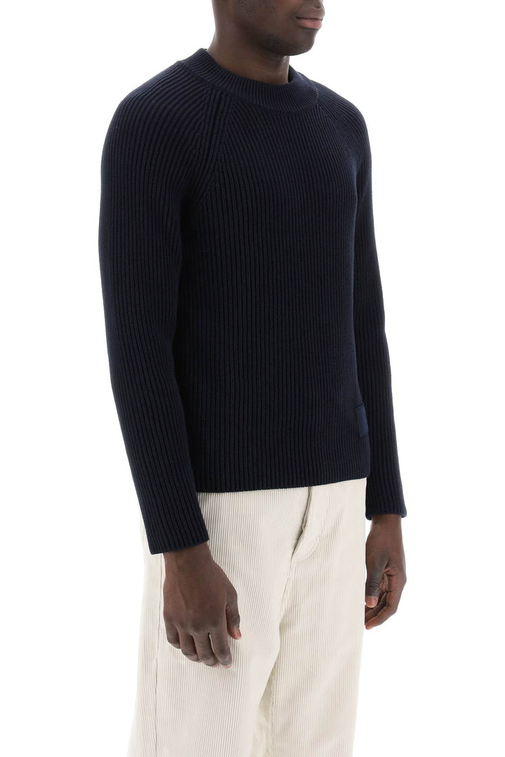 Ami Alexandre Matiussi Cotton Wool Crewneck Sweater   Blu