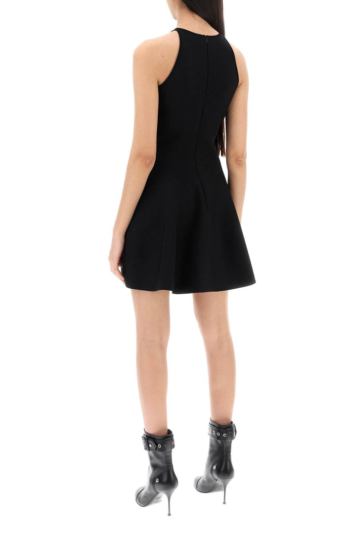 Alexander Mcqueen Replace With Double Quotemini Knitted Skater Dress   Nero