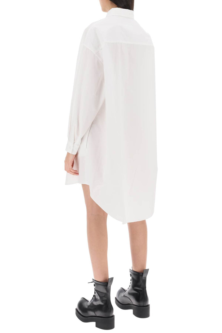 Mm6 Maison Margiela Shirt Dress With Numeric Logo   Bianco