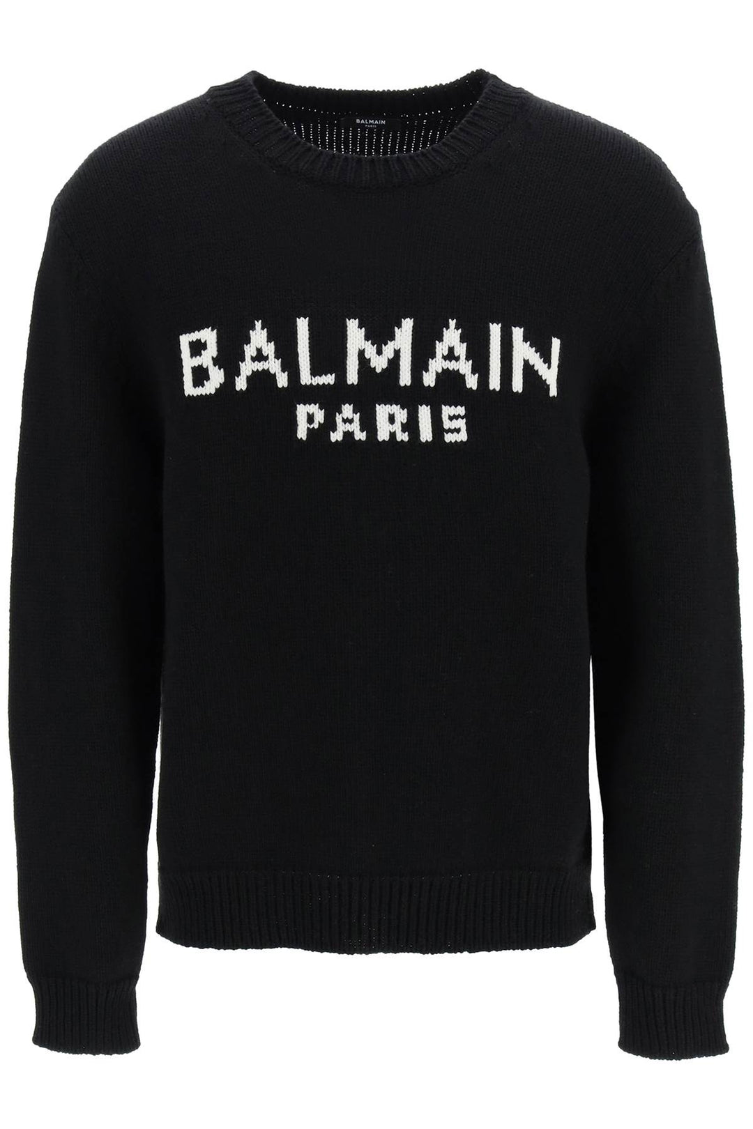 Balmain Jacquard Logo Sweater   Nero