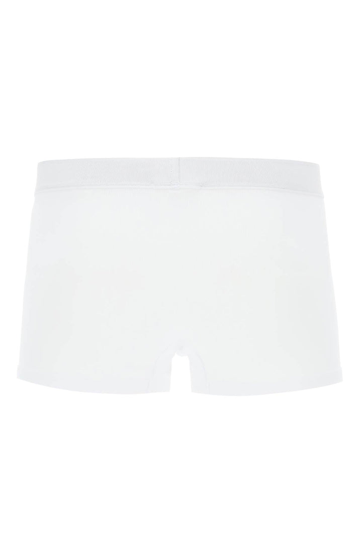Versace Intimate Boxer Shorts With Logo Band   Bianco
