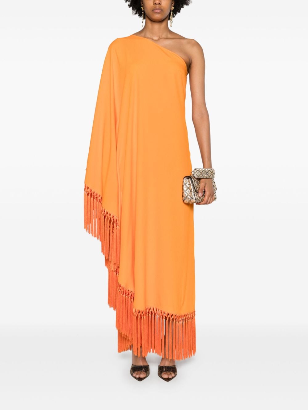 TALLER MARMO PRE One-Shoulder Fringed Dress