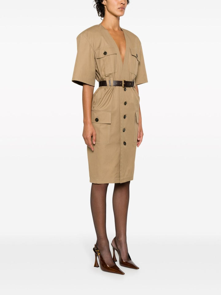 Saint Laurent Belted Safari Dress