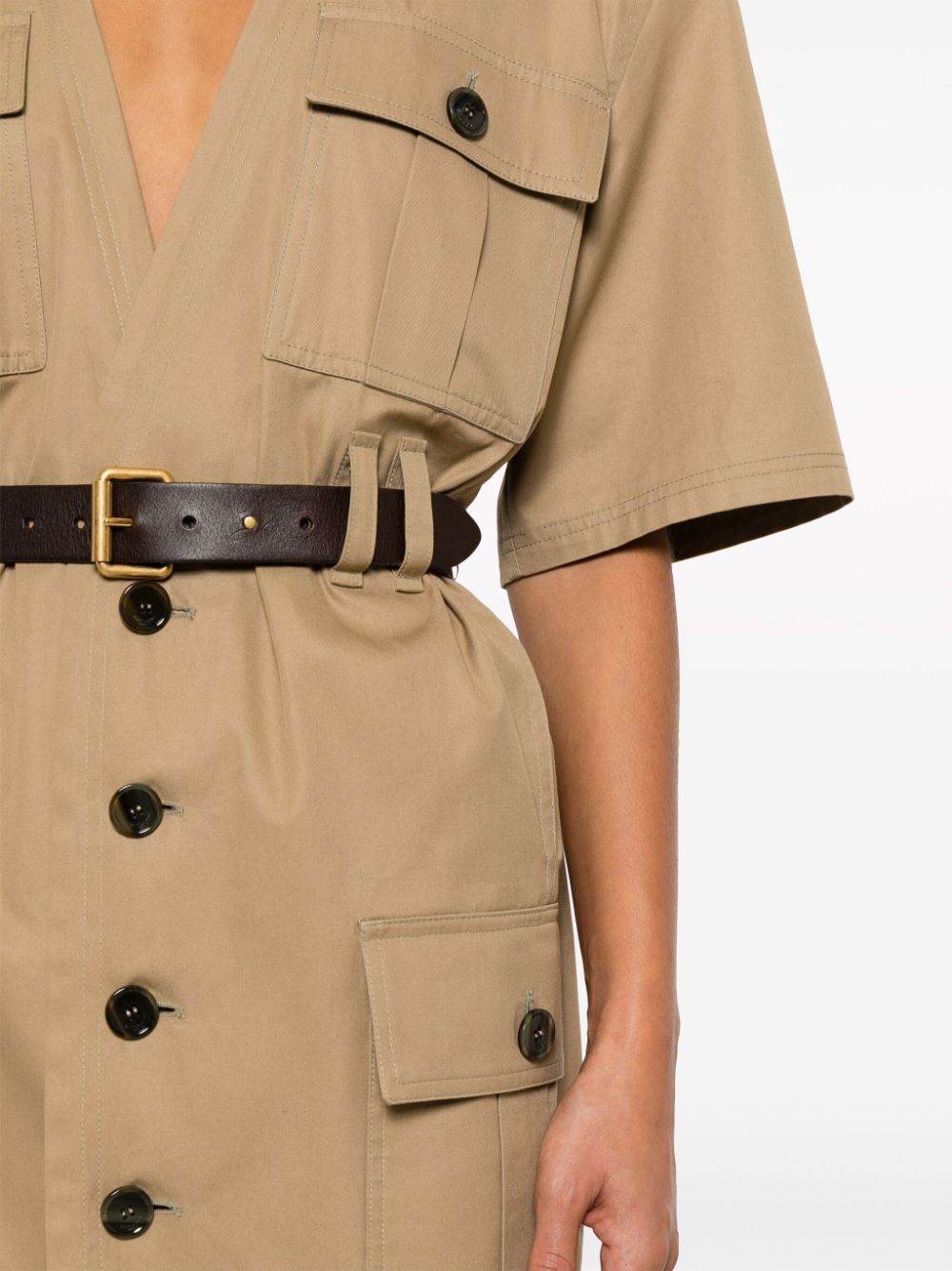 Saint Laurent Belted Safari Dress
