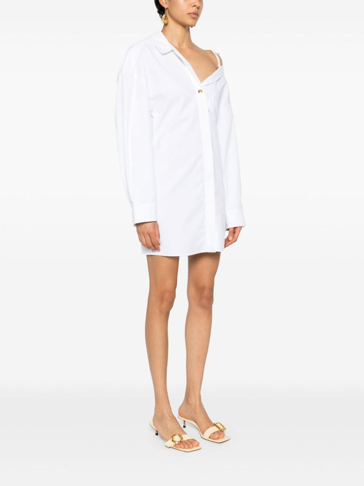 JACQUEMUS Poplin Asymmetric Mini Dress