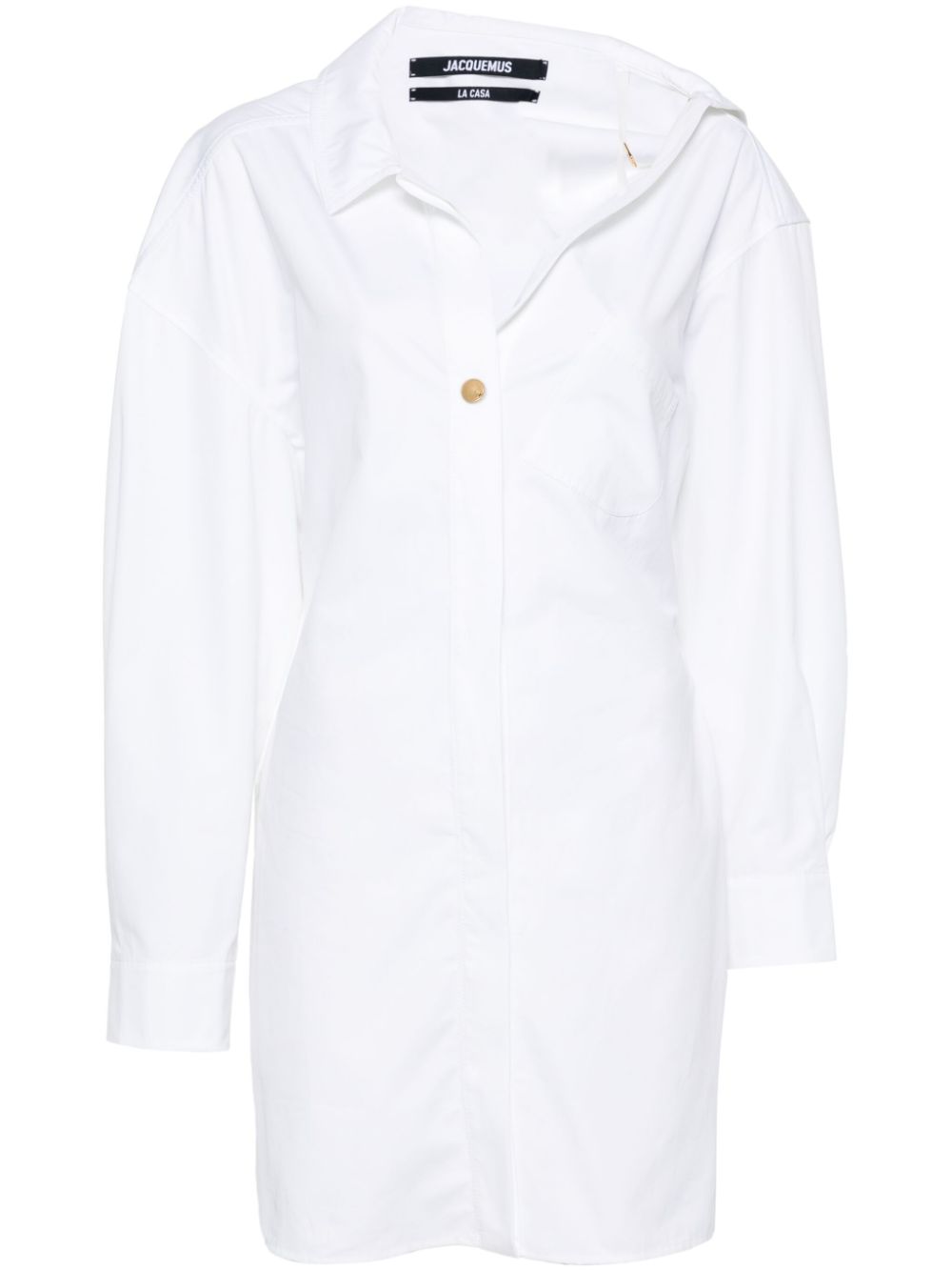 JACQUEMUS Poplin Asymmetric Mini Dress