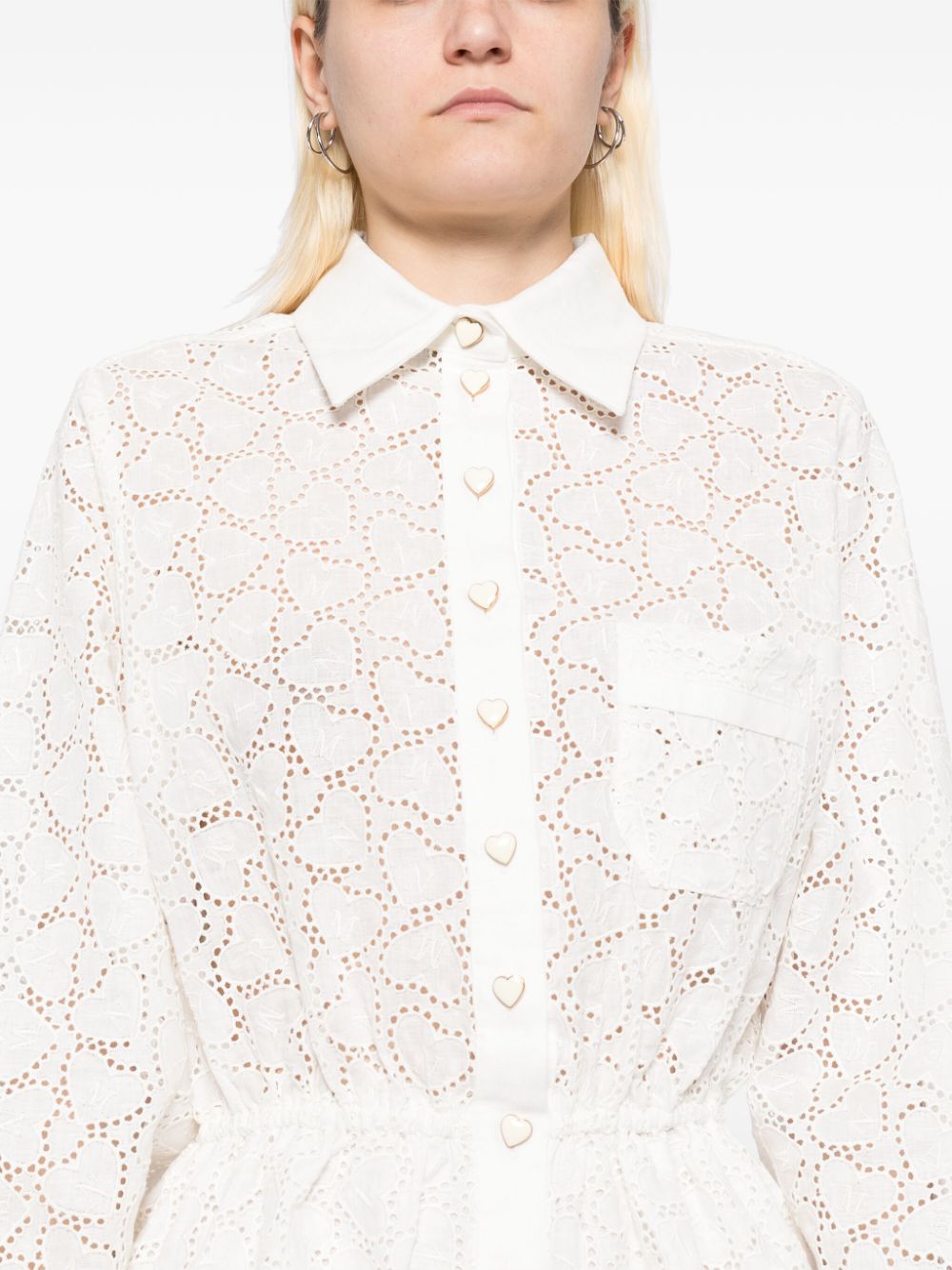 Zimmermann heart motif linen Playsuit