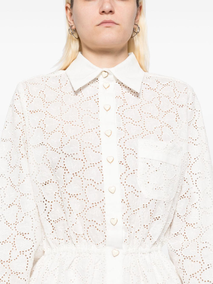 Zimmermann heart motif linen Playsuit