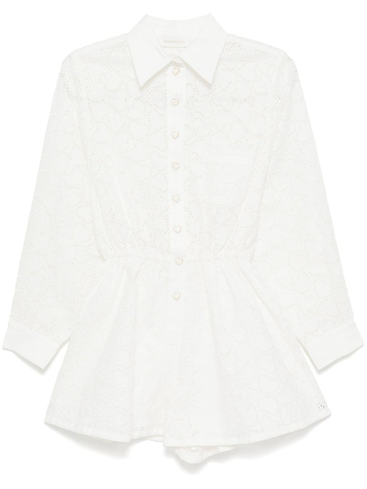 Zimmermann heart motif linen Playsuit