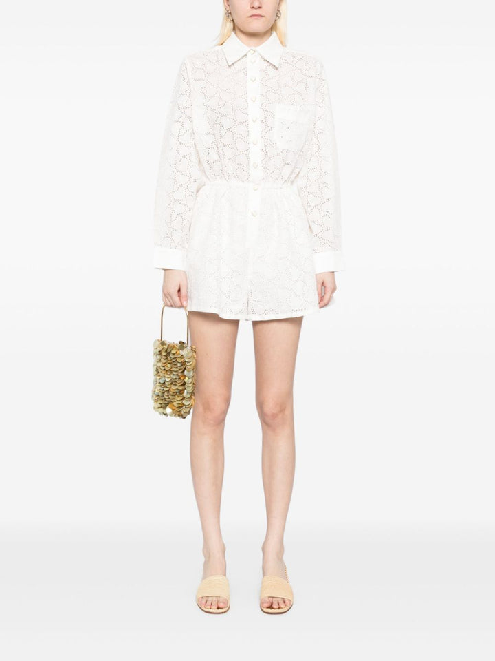 Zimmermann heart motif linen Playsuit