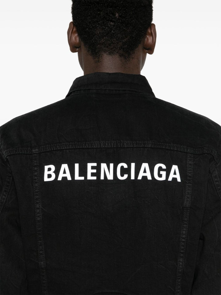Balenciaga Black Denim Logo Jacket