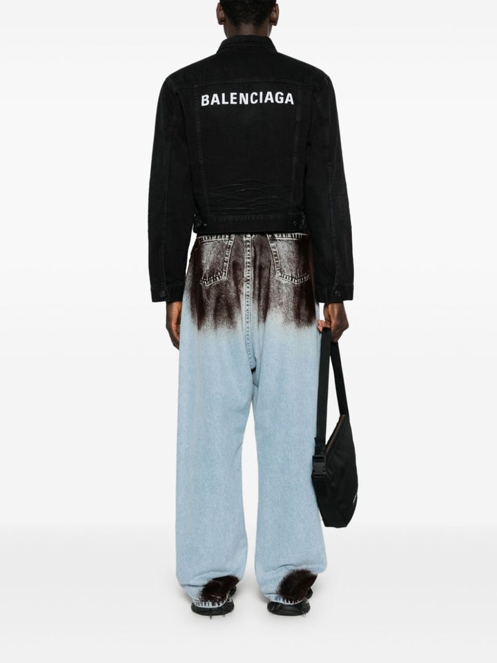 Balenciaga Black Denim Logo Jacket
