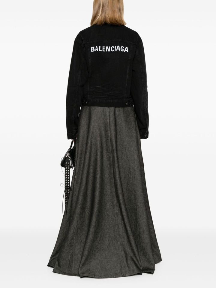 Balenciaga Black Denim Logo Jacket