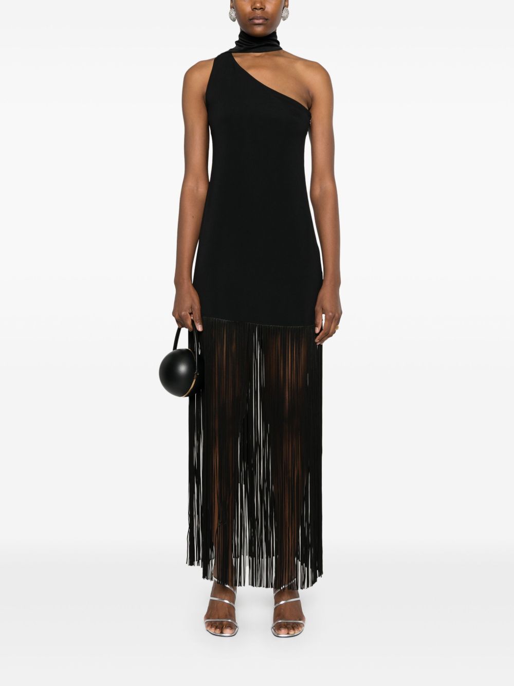 TALLER MARMO PRE Asymmetric Fringed dress