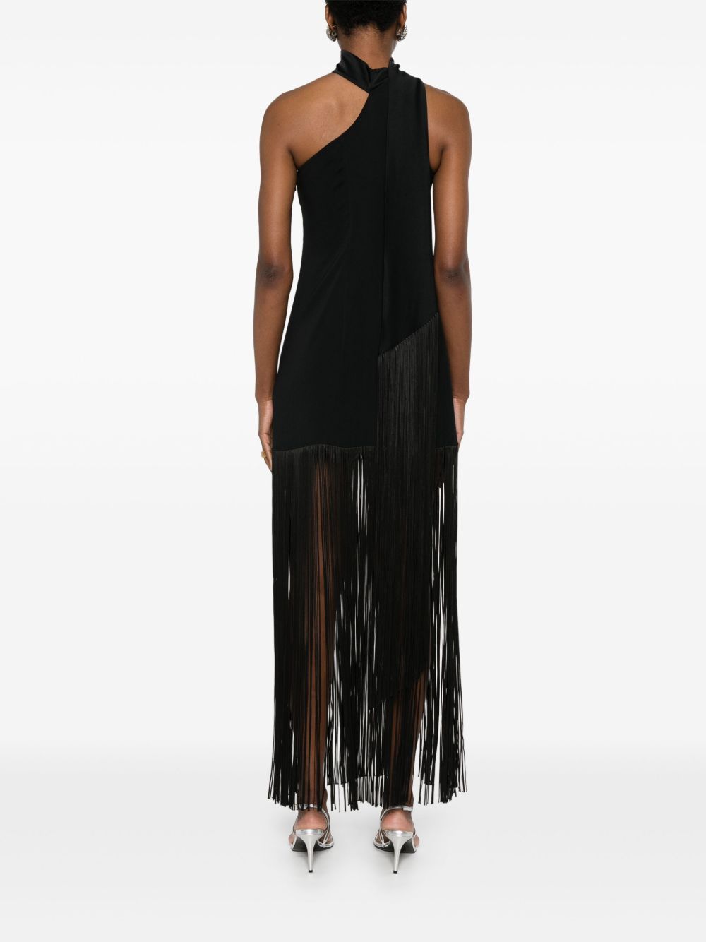 TALLER MARMO PRE Asymmetric Fringed dress