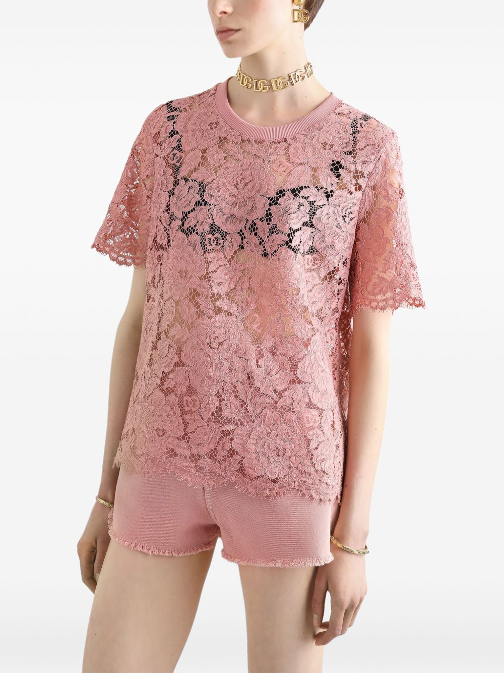Dolce & Gabbana lace short sleeved T-shirt