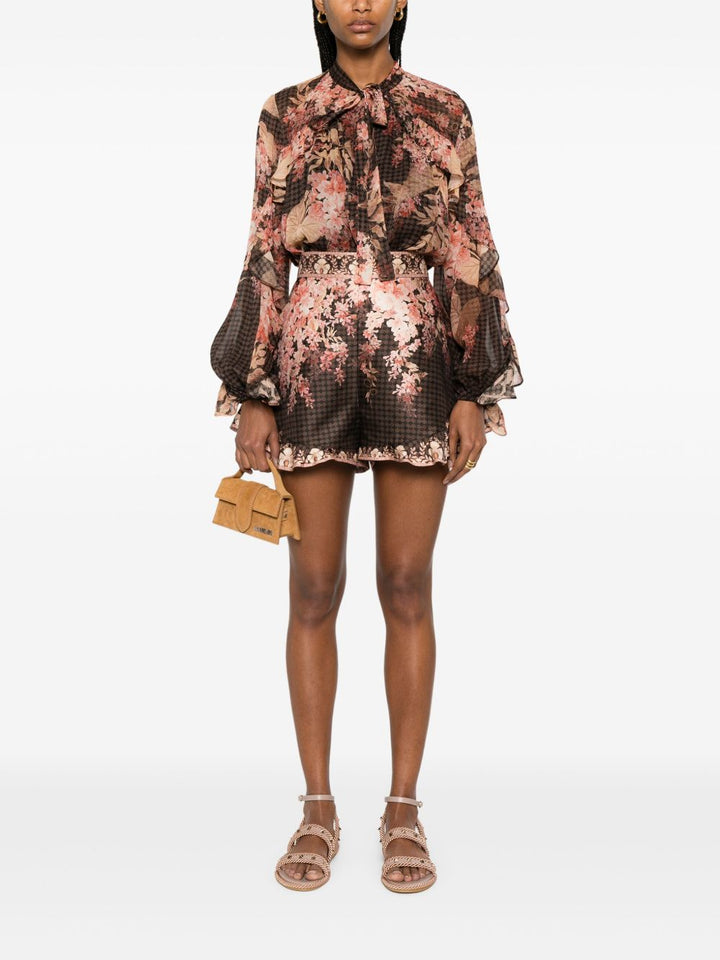 Zimmermann Printed Linen Shorts