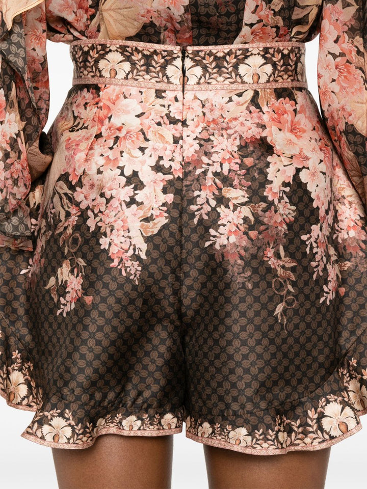 Zimmermann Printed Linen Shorts