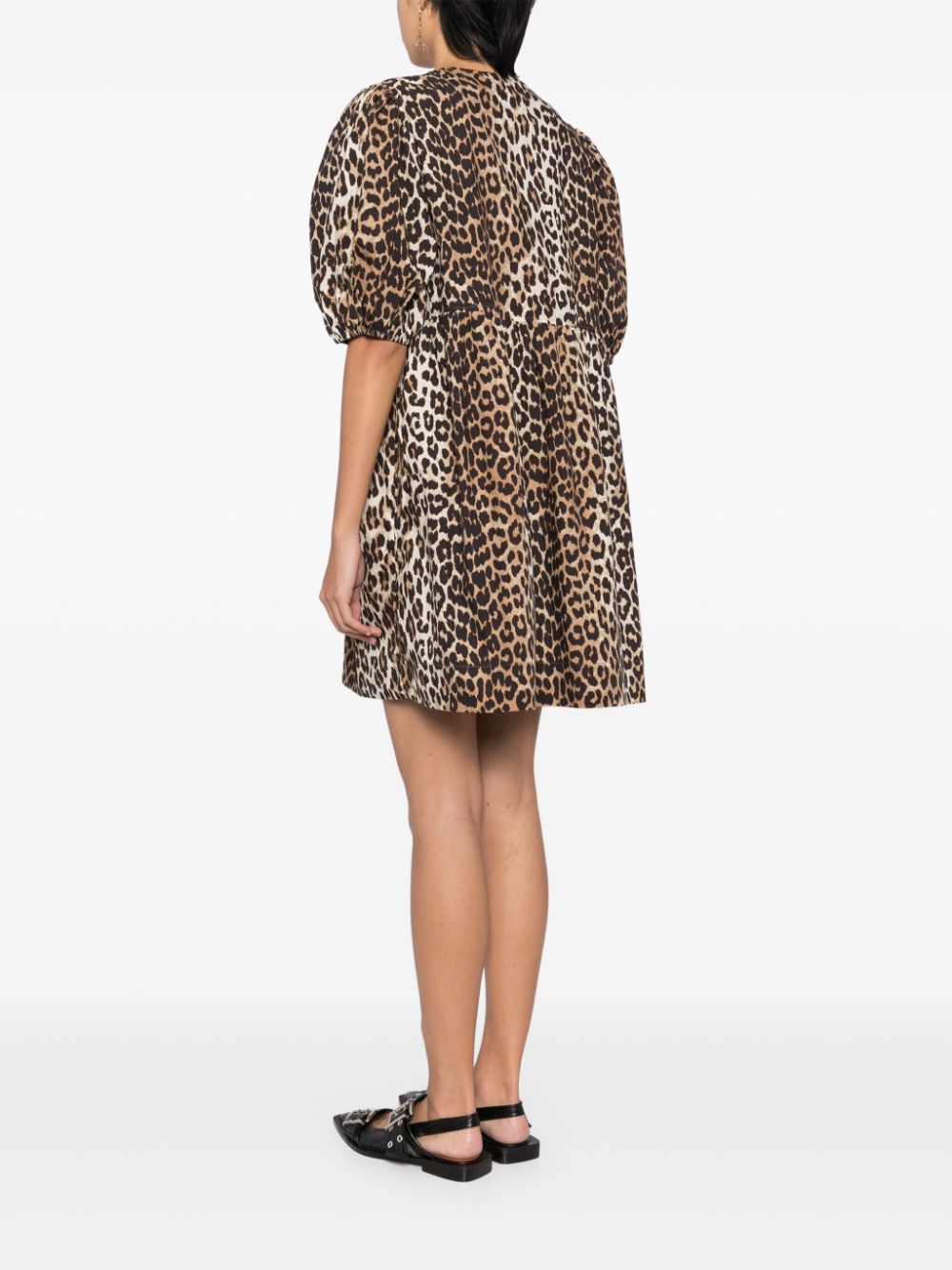 GANNI Mini leopard print dress
