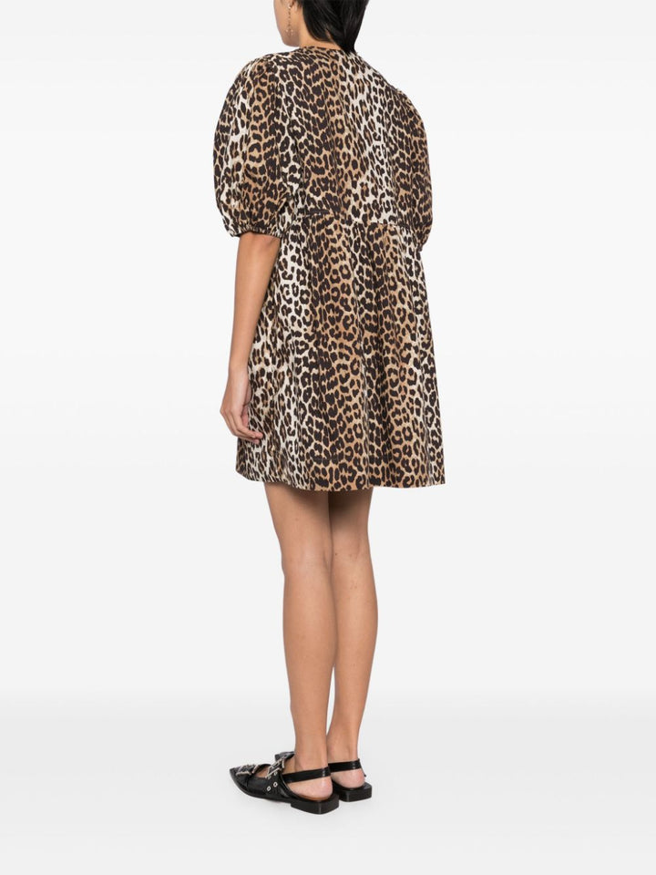 GANNI Mini leopard print dress