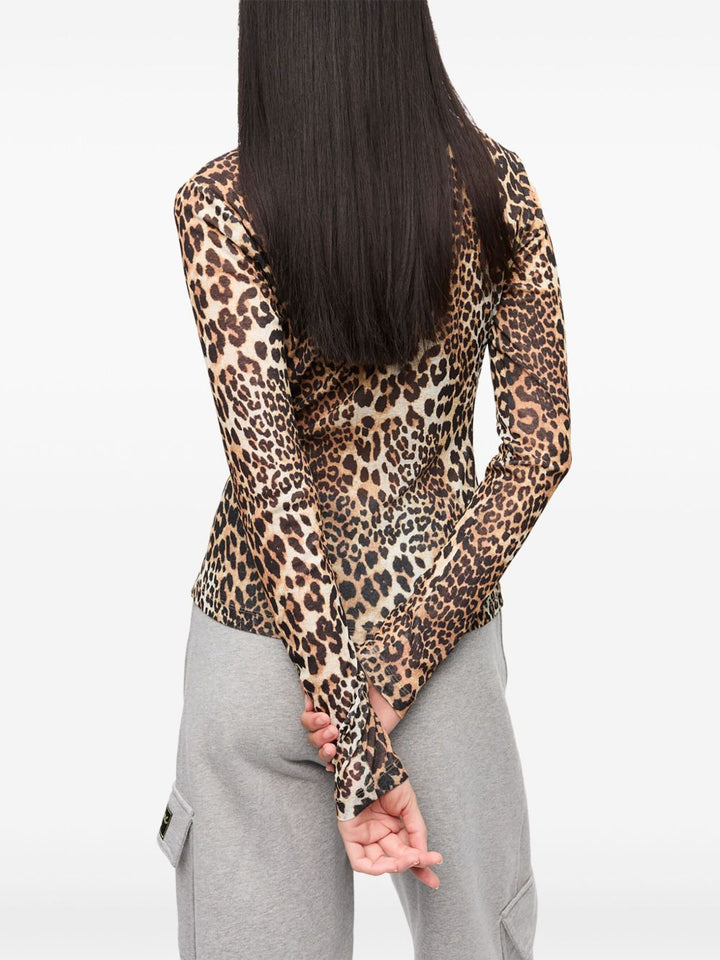 GANNI leopard print T-shirt