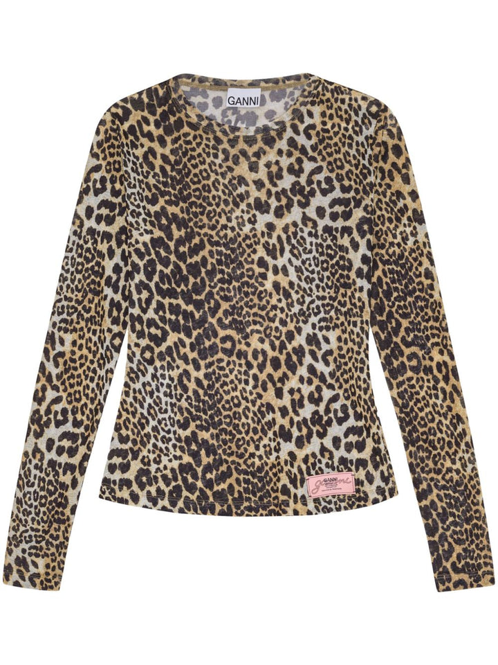 GANNI leopard print T-shirt