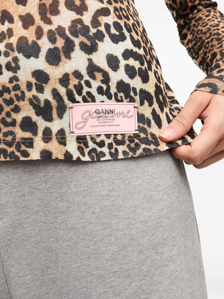 GANNI leopard print T-shirt