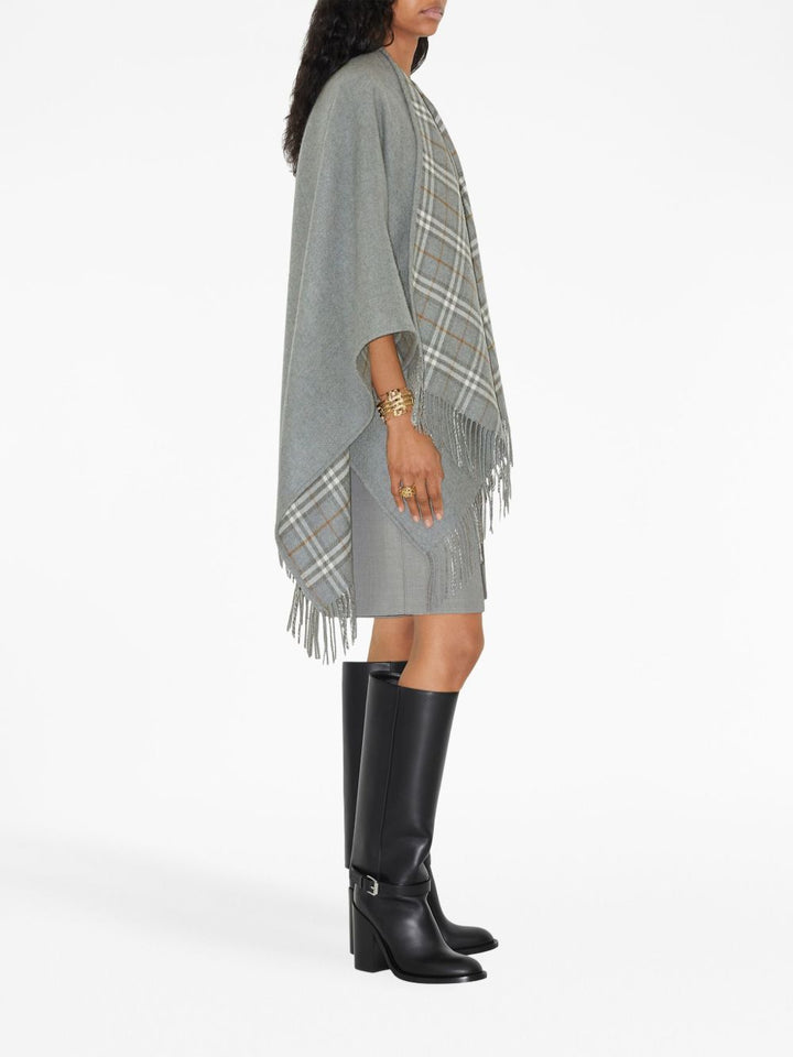 Burberry wool check print reversible Poncho
