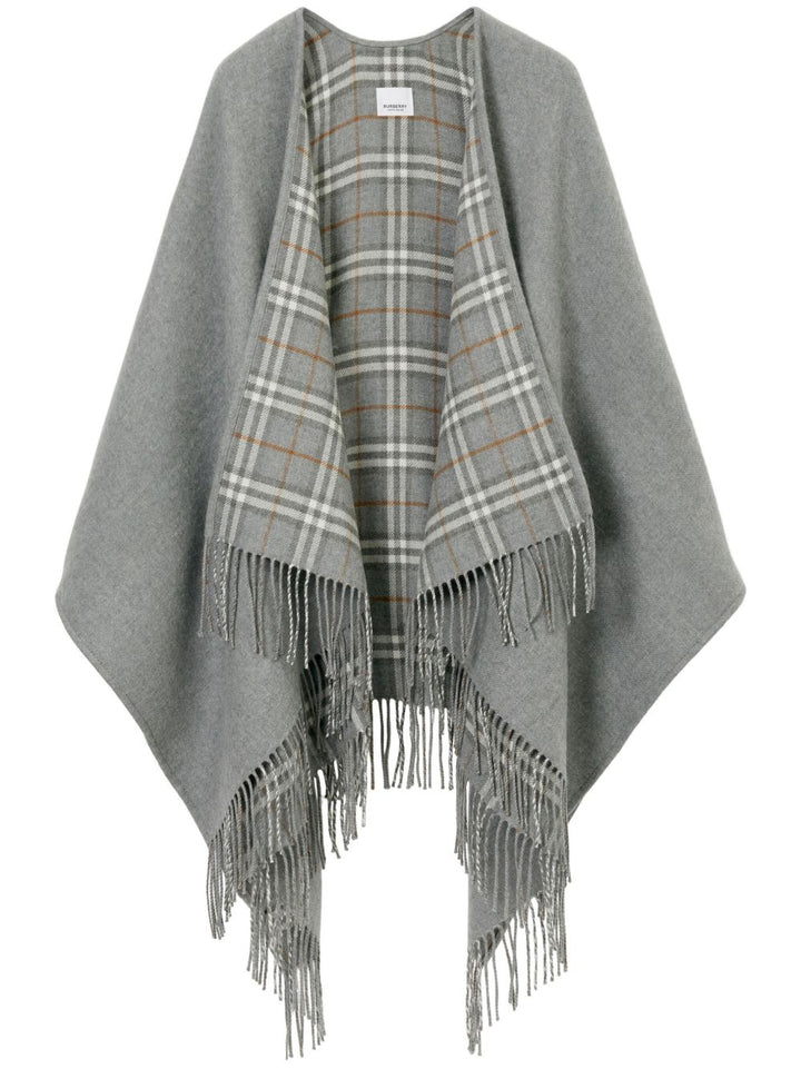 Burberry wool check print reversible Poncho