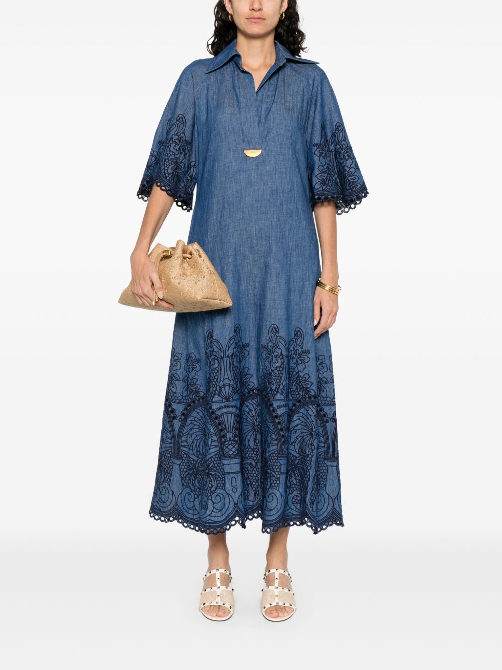 Zimmermann denim embroidered Dress