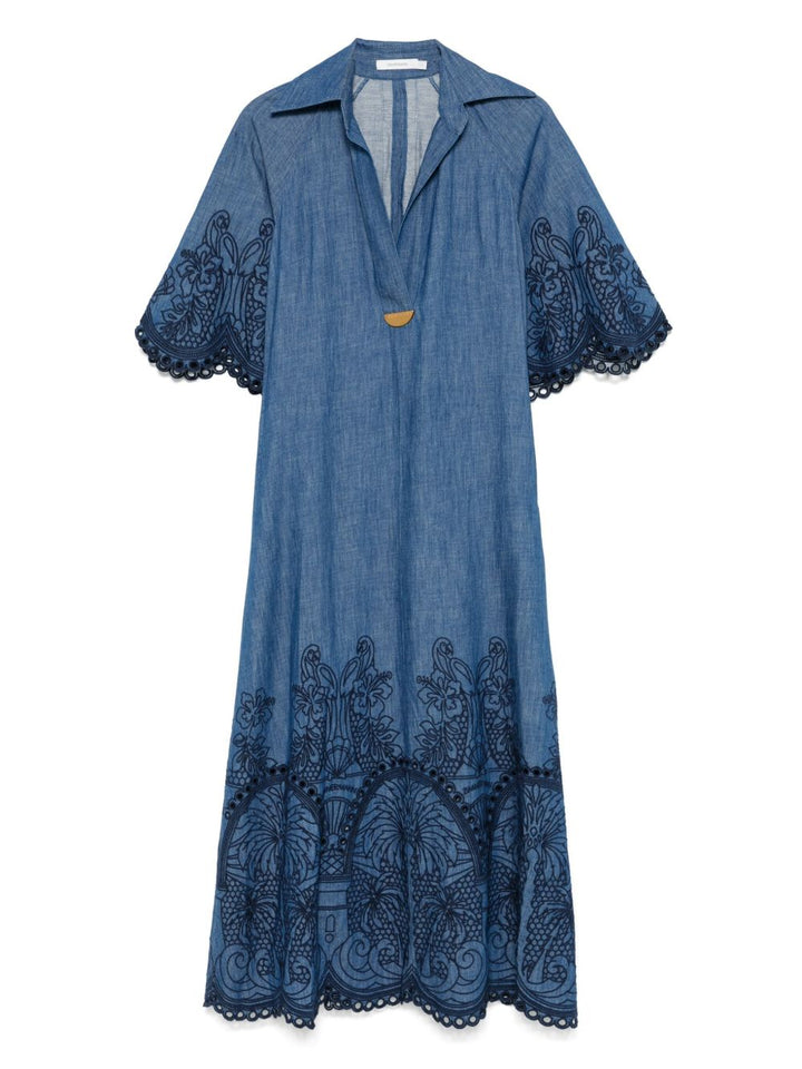 Zimmermann denim embroidered Dress