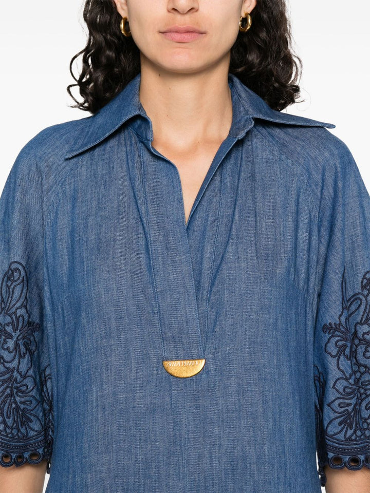 Zimmermann denim embroidered Dress