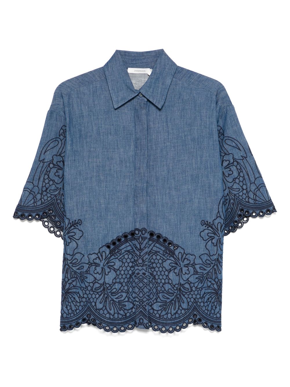 Zimmermann Embroidered denim shirt