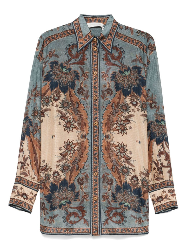 Zimmermann Ascension printed silk shirt