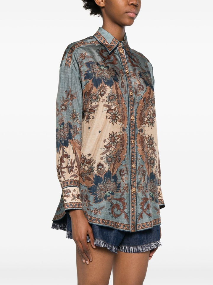 Zimmermann Ascension printed silk shirt