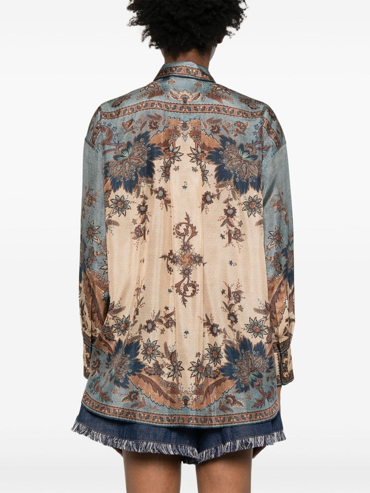 Zimmermann Ascension printed silk shirt