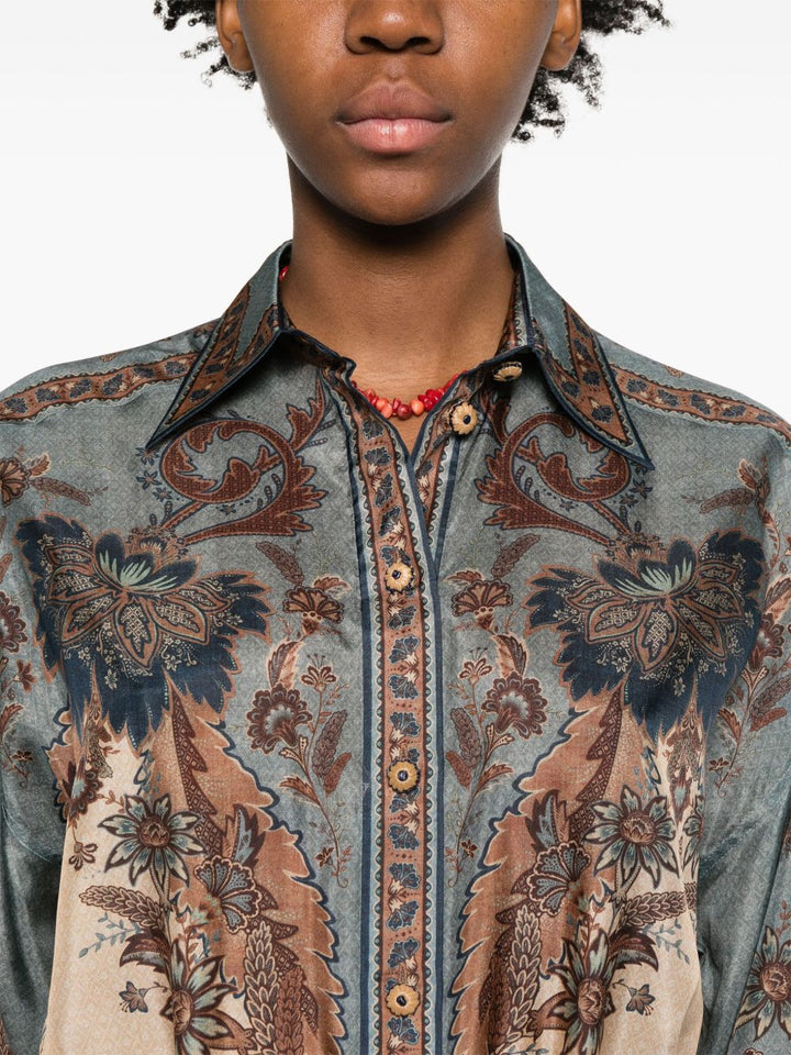 Zimmermann Ascension printed silk shirt