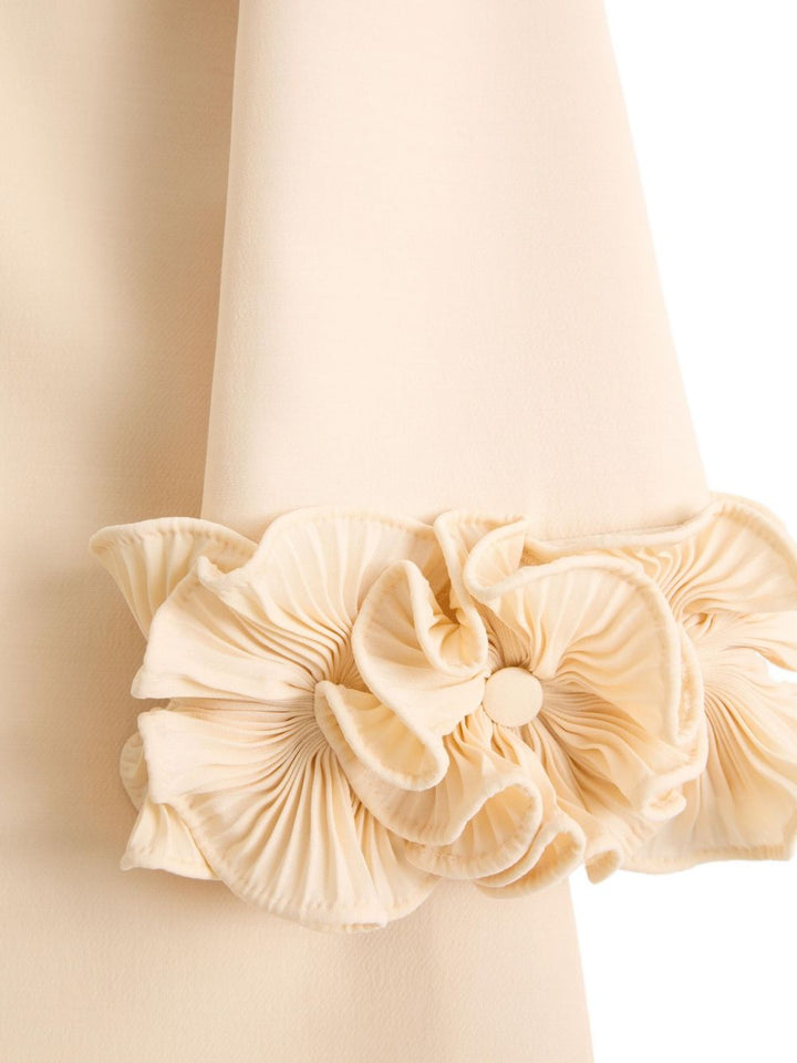 Valentino Wool and silk Mini dress with floral appliqué